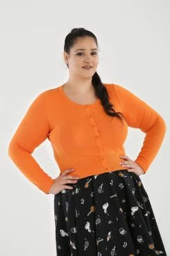 Hell Bunny Paloma Cardigan In Orange -Timeless London Shop 10006349p paloma cardigan orange 01 560x