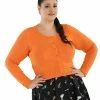 Hell Bunny Paloma Cardigan In Orange
