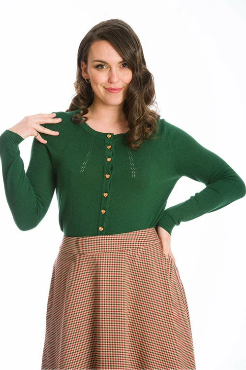 Banned Nina Vintage Inspired Cardigan In Green 1 Banned Nina Vintage Inspired Cardigan In Green