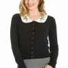 Banned Happy Holly Cardigan In Black Christmas