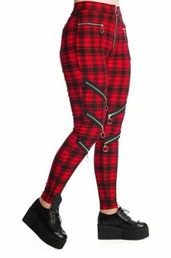 Banned Enchanted Stretch Skinny Trousers In Red Tartan -Timeless London Shop 1625834190TR31114REDJP57061BLK 0366 560x