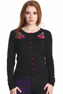 Banned RIP Emboridered Cardigan With Poison Bottles