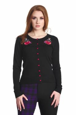 Banned RIP Emboridered Cardigan With Poison Bottles -Timeless London Shop 1641209191CA21098BLK2954 560x