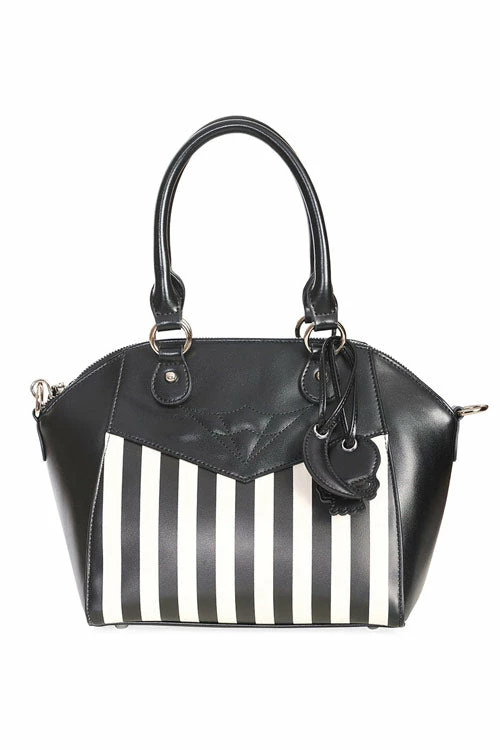 Banned Another Lost Soul Handbag Purse With Black And White Stripes 1 Banned Another Lost Soul Handbag Purse With Black And White Stripes