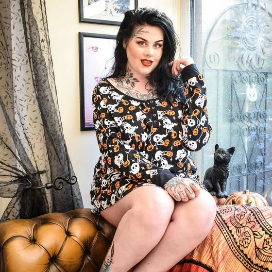 Killstar Haunted Pumpkin Sleep Dress Nightie Ghosts 8 Killstar Haunted Pumpkin Sleep Dress Nightie Ghosts - Image 8