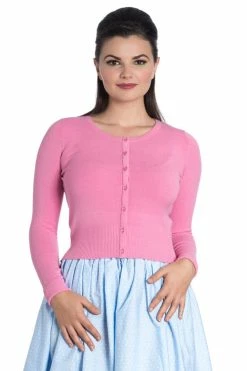 Hell Bunny Paloma Cardigan In Candy Pink