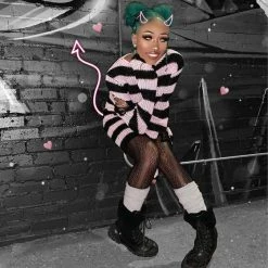 Killstar Courtney Punk Knit Sweater Black And Pink 13 Killstar Courtney Punk Knit Sweater Black And Pink -Timeless London Shop 70962738 398757904126781 1331275895447060876 n 560x