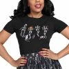 Collectif Skeleton Boo-Gie T-Shirt In Black Party Time Halloween