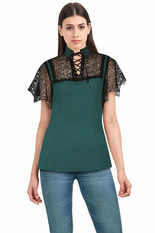 Chicstar Batty Top In Green 1 Chicstar Batty Top In Green