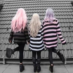 Killstar Courtney Punk Knit Sweater Black And Pink 14 Killstar Courtney Punk Knit Sweater Black And Pink -Timeless London Shop 95525200 850757245436677 6923371878477322410 n 560x