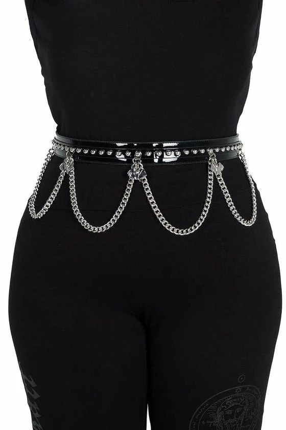 Killstar Bat Babe Gloss Black Statement Belt 5 Killstar Bat Babe Gloss Black Statement Belt - Image 5