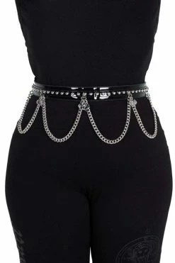 Killstar Bat Babe Gloss Black Statement Belt
