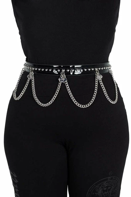 Killstar Bat Babe Gloss Black Statement Belt 1 Killstar Bat Babe Gloss Black Statement Belt