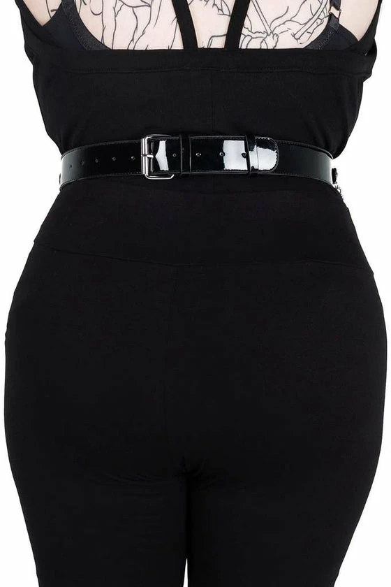 Killstar Bat Babe Gloss Black Statement Belt 2 Killstar Bat Babe Gloss Black Statement Belt - Image 2