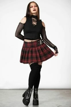 Killstar Bat Girl Skirt Red Tartan With Statement Buckles -Timeless London Shop BAT GIRL SKIRT TARTAN W C x1600 1b5627c0 501d 4f5f b667 a75748d42858 560x