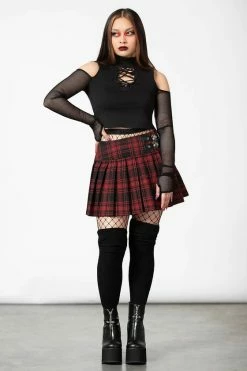 Killstar Bat Girl Skirt Red Tartan With Statement Buckles -Timeless London Shop BAT GIRL SKIRT TARTAN W D x1600 93606ca6 1675 406c 82d0 6edb88a01612 560x
