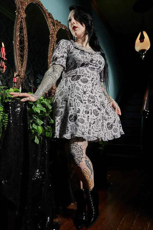 Sourpuss Betsy Dress In Night Walker Print Grey 1 Sourpuss Betsy Dress In Night Walker Print Grey