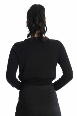 Banned Pineapple Skull Cardigan With Tie Neck -Timeless London Shop CA21133BLK 0900 560x