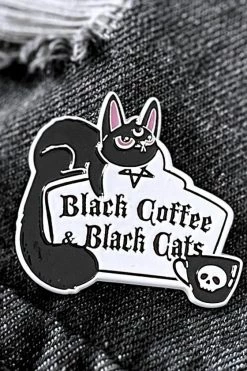 Killstar Coffee & Cats Enamel Pin