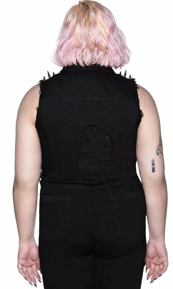 Killstar Come Undone Denim Vest 2 Killstar Come Undone Denim Vest - Image 2