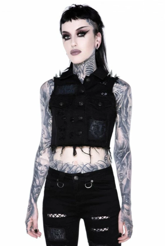 Killstar Come Undone Denim Vest 4 Killstar Come Undone Denim Vest - Image 4