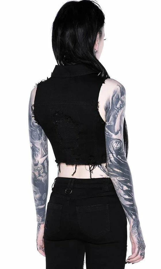 Killstar Come Undone Denim Vest 5 Killstar Come Undone Denim Vest - Image 5