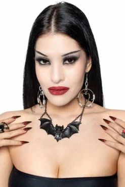 Kreepsville 666 Creature Of The Night Bat Black Necklace