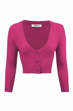 MAK Sweaters Cropped Cardigan With 3/4 Sleeves In Magenta 10 MAK Sweaters Cropped Cardigan With 3/4 Sleeves In Magenta -Timeless London Shop CropLS MGN 17e1eb65 6ccd 49b9 9697 4dbd3ff5345c 560x