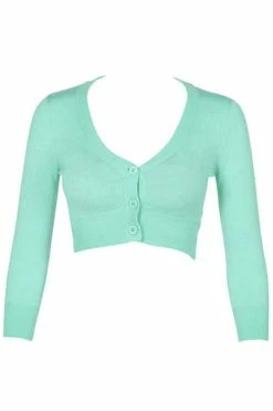 MAK Sweaters Cropped Cardigan With 3/4 Sleeves In Opal Mint 14 MAK Sweaters Cropped Cardigan With 3/4 Sleeves In Opal Mint -Timeless London Shop CropLS OPL F2 bab7c9ee 585e 4447 bc72 24898c7ba651 560x