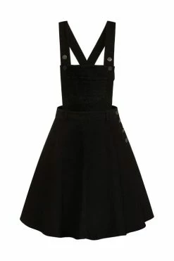 Hell Bunny Dakota Pinafore In Black Denim -Timeless London Shop Dakota BLK FG 94999c08 cc4a 4bde a318 6732fb37ac5a 560x