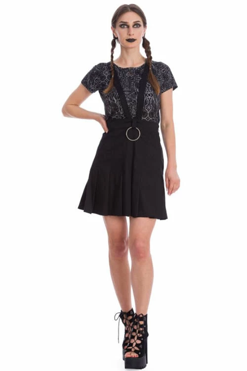 Banned Dark Dreams Pleated Pinafore Skirt 3 Banned Dark Dreams Pleated Pinafore Skirt - Image 3