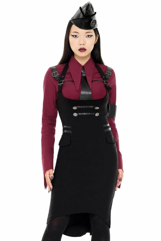 Killstar Darkwave Division Midi Suspender Wiggle Skirt In Black 6 Killstar Darkwave Division Midi Suspender Wiggle Skirt In Black - Image 6