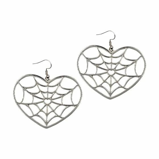 Kreepsville 666 Large Web Heart Earrings 2 Kreepsville 666 Large Web Heart Earrings - Image 2