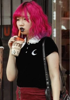 Killstar Esmeralda Stretch Velvet Top -Timeless London Shop EsmeraldaTop Styled 560x