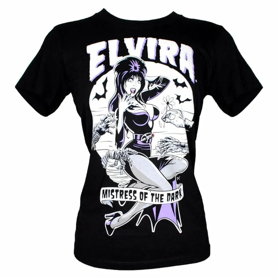 Kreepsville 666 Elvira Monster Hands Womens T-shirt 2 Kreepsville 666 Elvira Monster Hands Womens T-shirt - Image 2