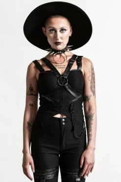 Killstar Jaded Strap Top In Black 10 Killstar Jaded Strap Top In Black -Timeless London Shop JADED STRAP TOP B x1600 5706e30b 5950 424b 9664 28cf6a62402f 560x