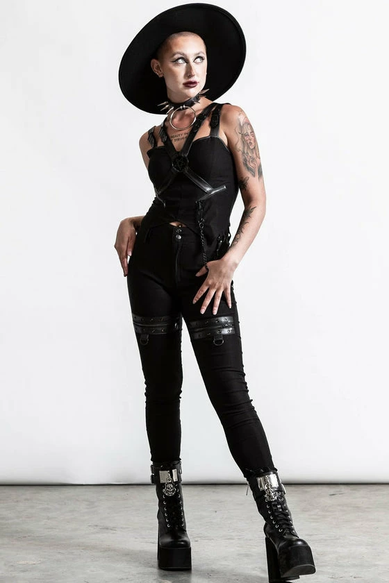 Killstar Jaded Strap Top In Black 4 Killstar Jaded Strap Top In Black - Image 4