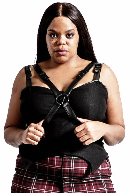 Killstar Jaded Strap Top In Black 2 Killstar Jaded Strap Top In Black - Image 2