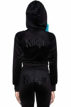Killstar Just Crew-Sin Velvet Zip Front Long Sleeved Hoodie In Black -Timeless London Shop JUST CREW SIN VELVET HOODIE C 1024x1024 24f1966b 8f9e 4f80 84fe 9d598dc10da7 560x