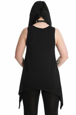 Banned Space Cat Asymmetric Hem Top -Timeless London Shop LG67034BLKTP10442BLK 0775 560x