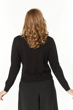 Timeless London Lily Chunky Cardigan In Black -Timeless London Shop LilyCardi Blk BR2 560x