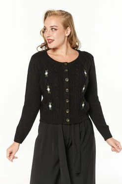 Timeless London Lily Chunky Cardigan In Black -Timeless London Shop LilyCardi Blk CUR2 560x
