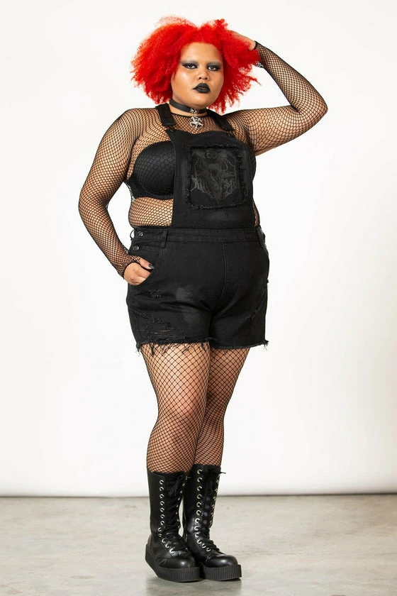 Killstar Foreteller Patch Denim Overalls With Distressed Detailing Festival Ready 6 Killstar Foreteller Patch Denim Overalls With Distressed Detailing Festival Ready - Image 6