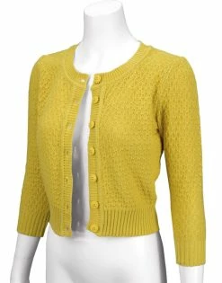 MAK Sweaters Chunky Vintage Knit Cardigan With 3/4 Sleeves In Honey -Timeless London Shop MK3514 HNY 2 556x 2x.progressive 888ac5a3 4db4 4641 964a d2344710f1fa 560x