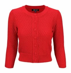MAK Sweaters Chunky Vintage Knit Cardigan With 3/4 Sleeves In Red 14 MAK Sweaters Chunky Vintage Knit Cardigan With 3/4 Sleeves In Red -Timeless London Shop MK3514 RED 1 556x 2x.progressive f475e9ec fe66 411d 8da6 ca26d117e3ab 560x
