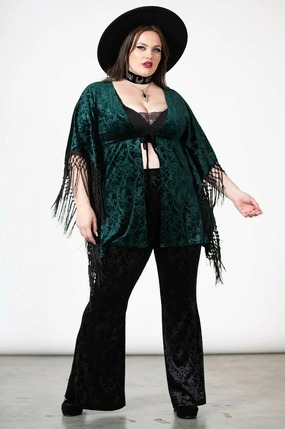 Killstar Mythic Mind Velvet Kimono In Emerald Green Festival Ready Unicorns 3 Killstar Mythic Mind Velvet Kimono In Emerald Green Festival Ready Unicorns - Image 3