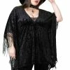 Killstar Mythic Mind Velvet Kimono In Black Festival Ready Unicorns