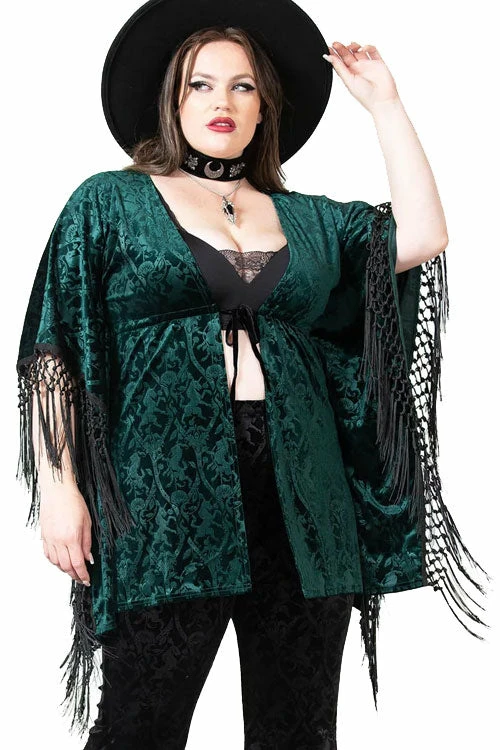 Killstar Mythic Mind Velvet Kimono In Emerald Green Festival Ready Unicorns 1 Killstar Mythic Mind Velvet Kimono In Emerald Green Festival Ready Unicorns