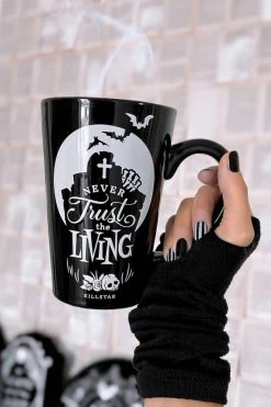 Killstar Never Trust The Living Tall Mug -Timeless London Shop NeverTrustMug 560x