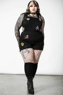 Killstar Oracle Denim Overalls With Patches